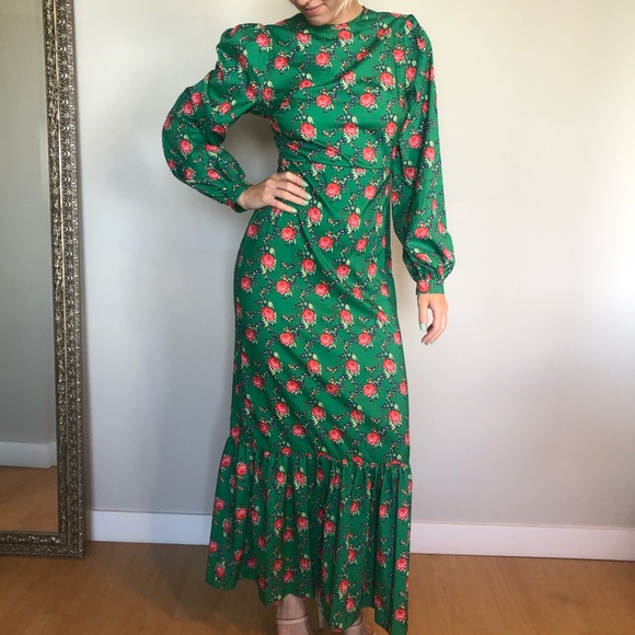 Batsheva-style green and floral dress 🌹 - Picture 1 of 9